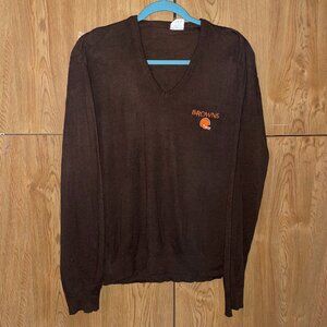 vintage cleveland browns v-neck pullover